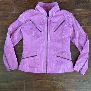 Pink Genuine 100% Lambskin Jacket- 10